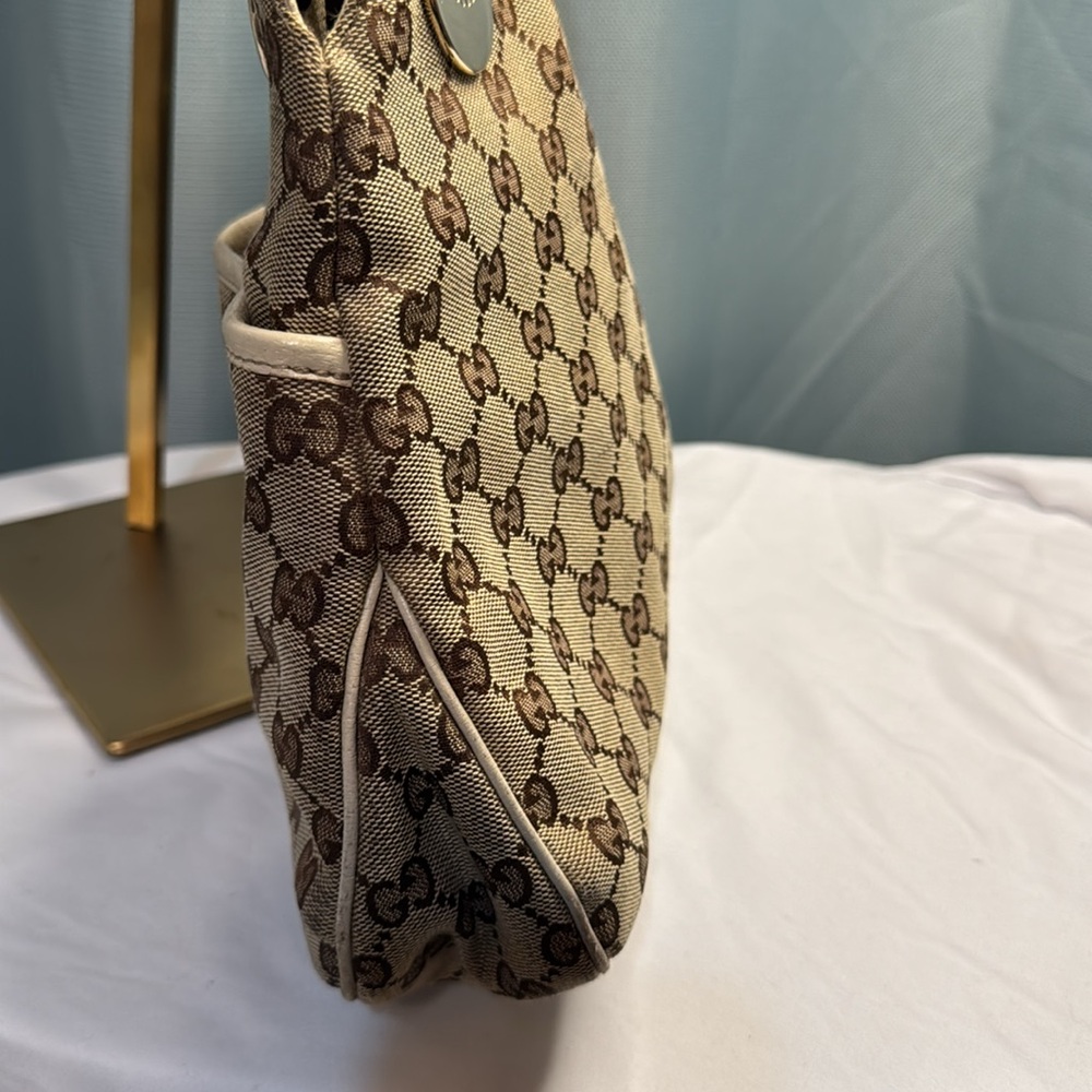 Gucci Eclipse Canvas and Cream Leather Bag with COA - Picture 10 of 15